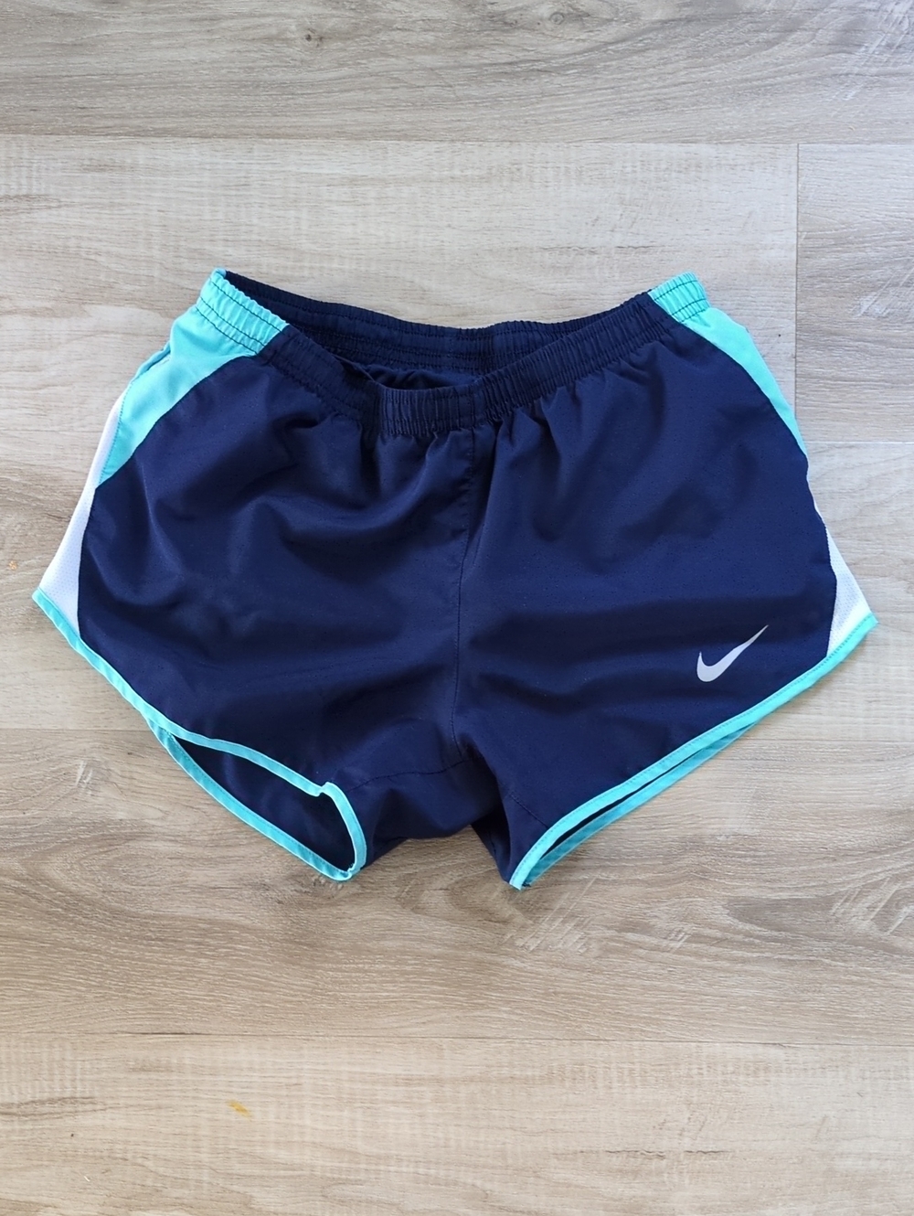 Nike Women's Navy Running Shorts with Aqua Trim